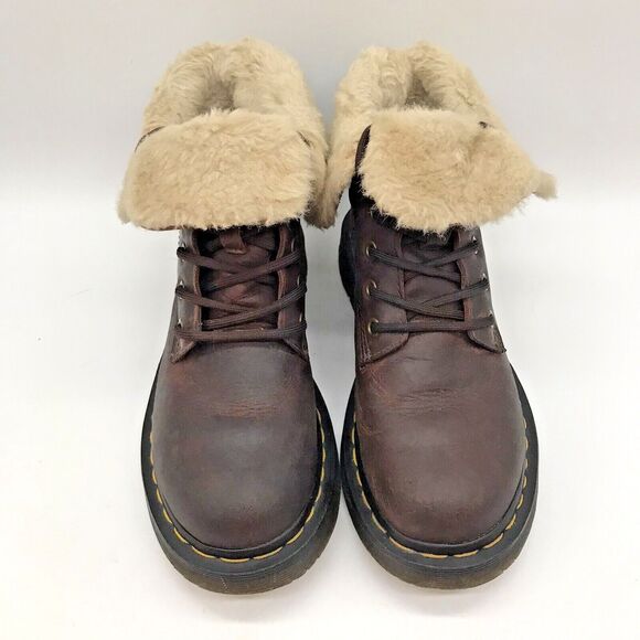 Dr. Martens Dark Brown Boots with Cream Lining - Picture 5 of 16